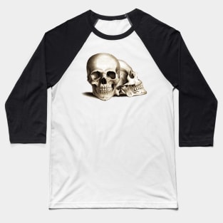 Two For Joy - Anatomical Drawing Of A Skull Baseball T-Shirt